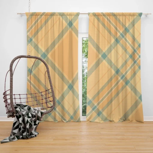 Simple Plaid Tartan Pattern Curtain