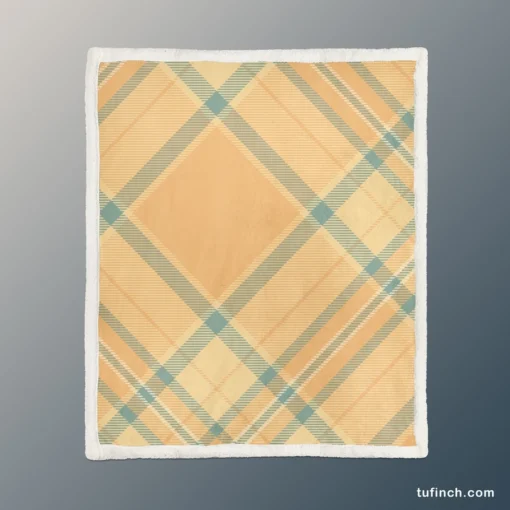 Simple Plaid Tartan Pattern Sherpa Fleece Blanket 1