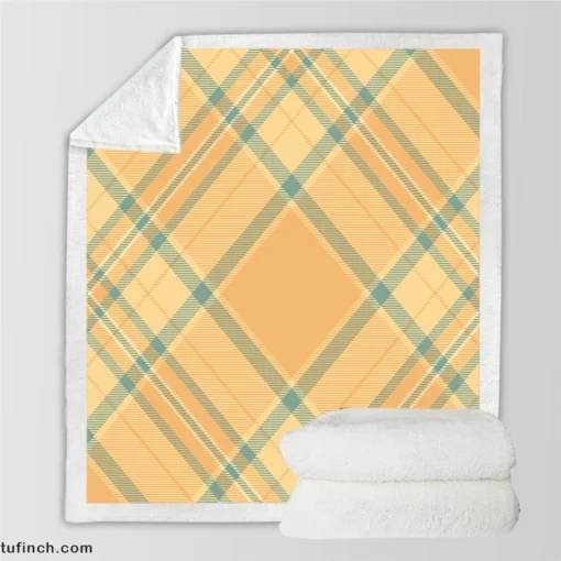 Simple Plaid Tartan Pattern Sherpa Fleece Blanket