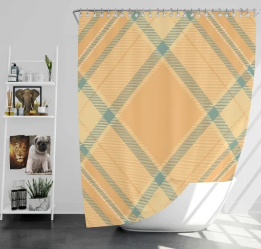 Simple Plaid Tartan Pattern Shower Curtain