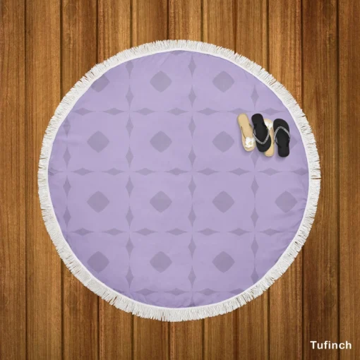 Simple Thai Geometric Pattern Round Beach Towel