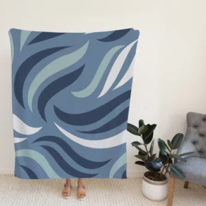 Simple Wavy Lines Pattern Fleece Blanket