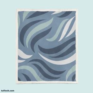 Simple Wavy Lines Pattern Sherpa Fleece Blanket 1