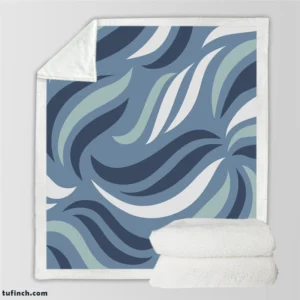 Simple Wavy Lines Pattern Sherpa Fleece Blanket