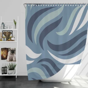 Simple Wavy Lines Pattern Shower Curtain