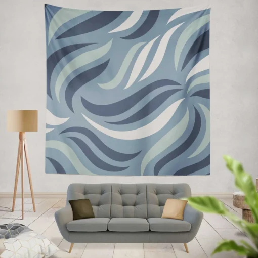 Simple Wavy Lines Pattern Wall Tapestry