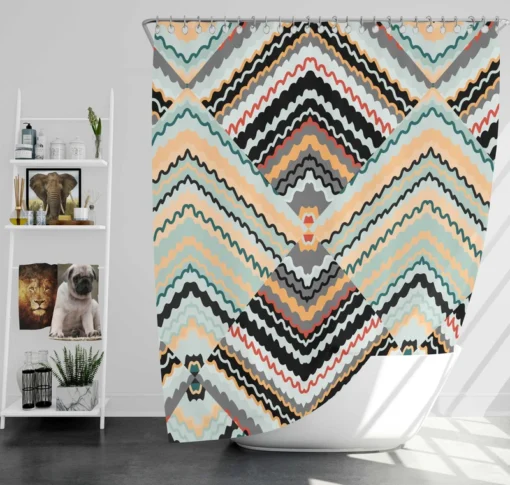 Sketch Lines Endless Style Shower Curtain