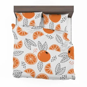 Sketch Orange White Background Bedding Set 2