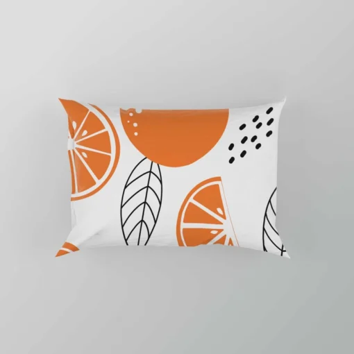 Sketch Orange White Background Pillow Case