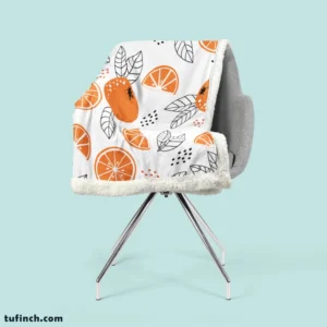 Sketch Orange White Background Sherpa Fleece Blanket 2