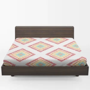 Sketched Ethnic Square Tribal Pattern Fitted Sheet 1