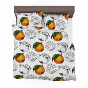 Sketched Orange Design Bedding Set 2