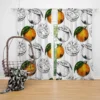 Sketched Orange Design Curtain