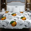 Sketched Orange Design Duvet Cover