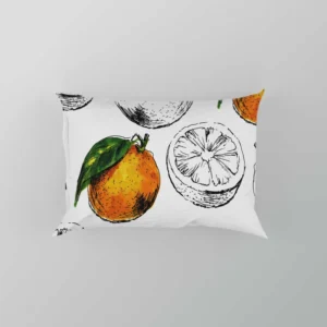 Sketched Orange Design Pillow Case