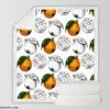 Sketched Orange Design Sherpa Fleece Blanket