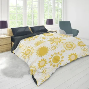 Sketched Sun Pattern Duvet Cover 1