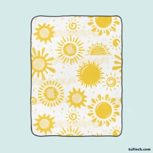 Sketched Sun Pattern Fleece Blanket 1