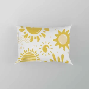 Sketched Sun Pattern Pillow Case