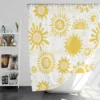 Sketched Sun Pattern Shower Curtain