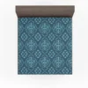 Sky Blue And Aegean Damask Pattern Fitted Sheet