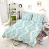 Sky Blue Classic Damask Design Bedding Set