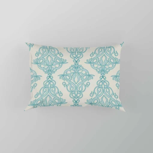 Sky Blue Classic Damask Design Pillow Case