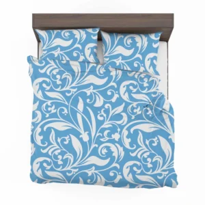 Sky Blue Flower Pattern Bedding Set 1