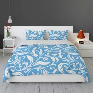 Sky Blue Flower Pattern Bedding Set 2