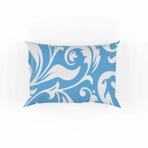 Sky Blue Flower Pattern Pillow Case