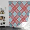 Sky Blue Red Scottish Tartan Plaid Shower Curtain