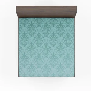 Sky Blue Vintage Damask Fitted Sheet