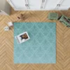 Sky Blue Vintage Damask Rug