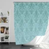 Sky Blue Vintage Damask Shower Curtain