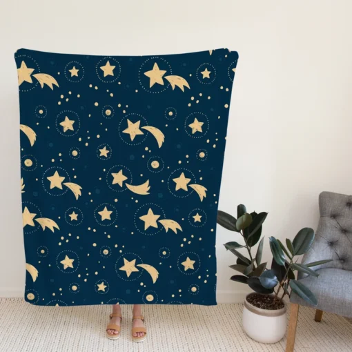 Sky Full Of Tailed Stars Fleece Blanket