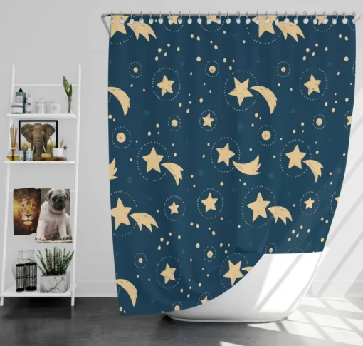 Sky Full Of Tailed Stars Shower Curtain