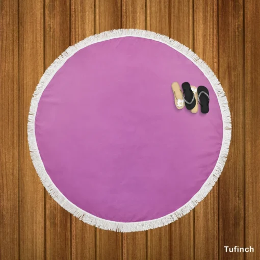 Sky Magenta Color Round Beach Towel