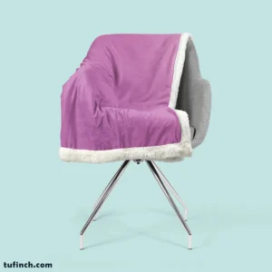 Sky Magenta Color Sherpa Fleece Blanket 2