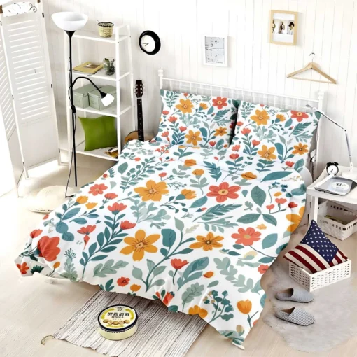 Small Floral Spring Blossom Pattern Bedding Set