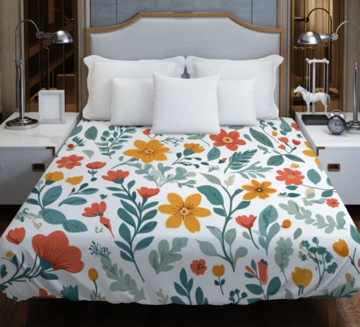 Small Floral Spring Blossom Pattern Duvet Cover