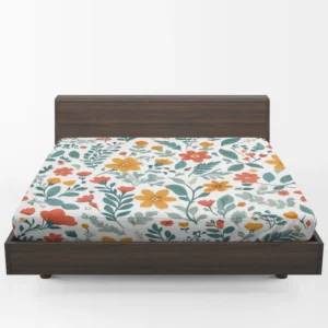 Small Floral Spring Blossom Pattern Fitted Sheet 1