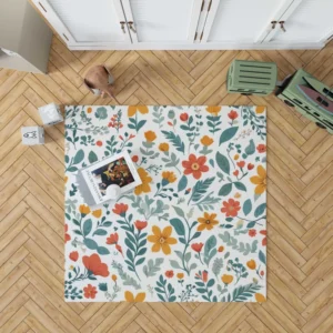 Small Floral Spring Blossom Pattern Rug