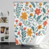 Small Floral Spring Blossom Pattern Shower Curtain