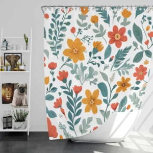 Small Floral Spring Blossom Pattern Shower Curtain