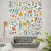 Small Floral Spring Blossom Pattern Wall Tapestry