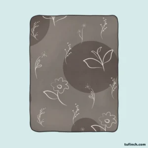 Small Floral Vintage Minimal Fleece Blanket 1