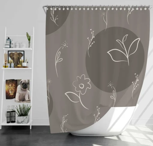 Small Floral Vintage Minimal Shower Curtain