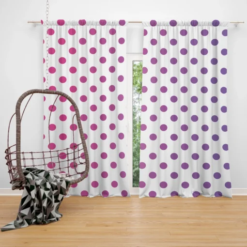 Small Gradient Colored Polka Dots Curtain