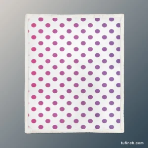 Small Gradient Colored Polka Dots Sherpa Fleece Blanket 1