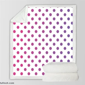 Small Gradient Colored Polka Dots Sherpa Fleece Blanket